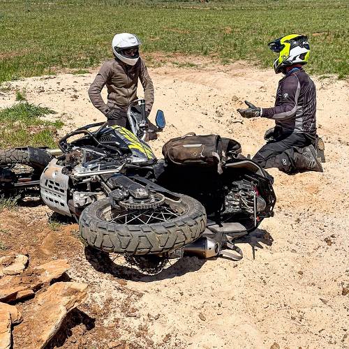 adv motorcycle on side